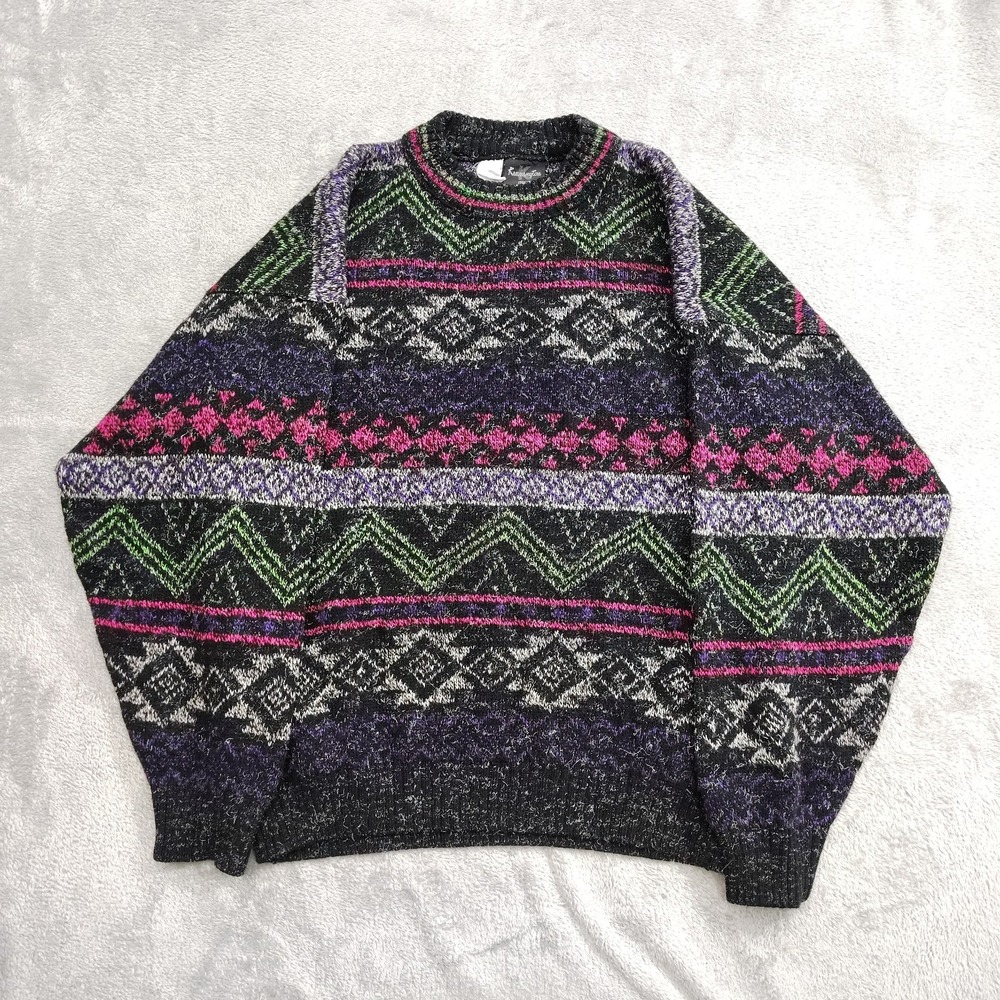 Vintage 90's Kennington Wool Blend‎ Sweater Cosby Grandpa Men's L Made in Italy